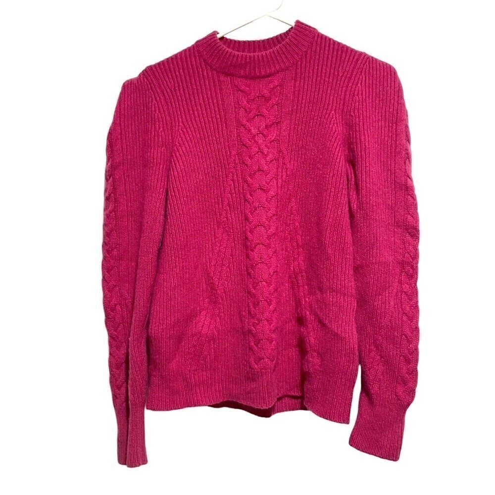 Naadam Pullover Sweater Pink Small 100% Cashmere Crew Neck Cable Knit